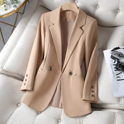 Women Coat Spring Autumn Khaki Suit New Fashion Korean Long Sleeve Blazers Woman Jacket Casual Office Ladies Blazer Tops