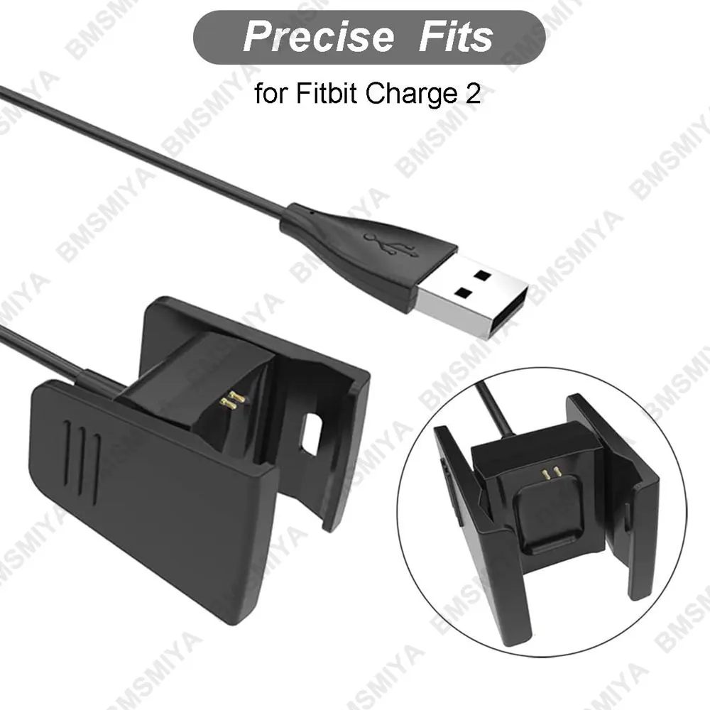 2 قطعة سلك شاحن USB بديل لـ Fitbit Charge 2 جهاز تعقب للياقة البدنية كابل شحن محمول حوض مهد لـ Fitbit Charge2 Ad