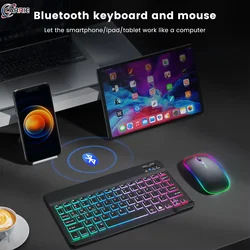 Bluetooth Wireless Mini Keyboard Mouse For IOS Android Windows Tablet For iPad Air Mini Pro Spanish Russian Keyboard 