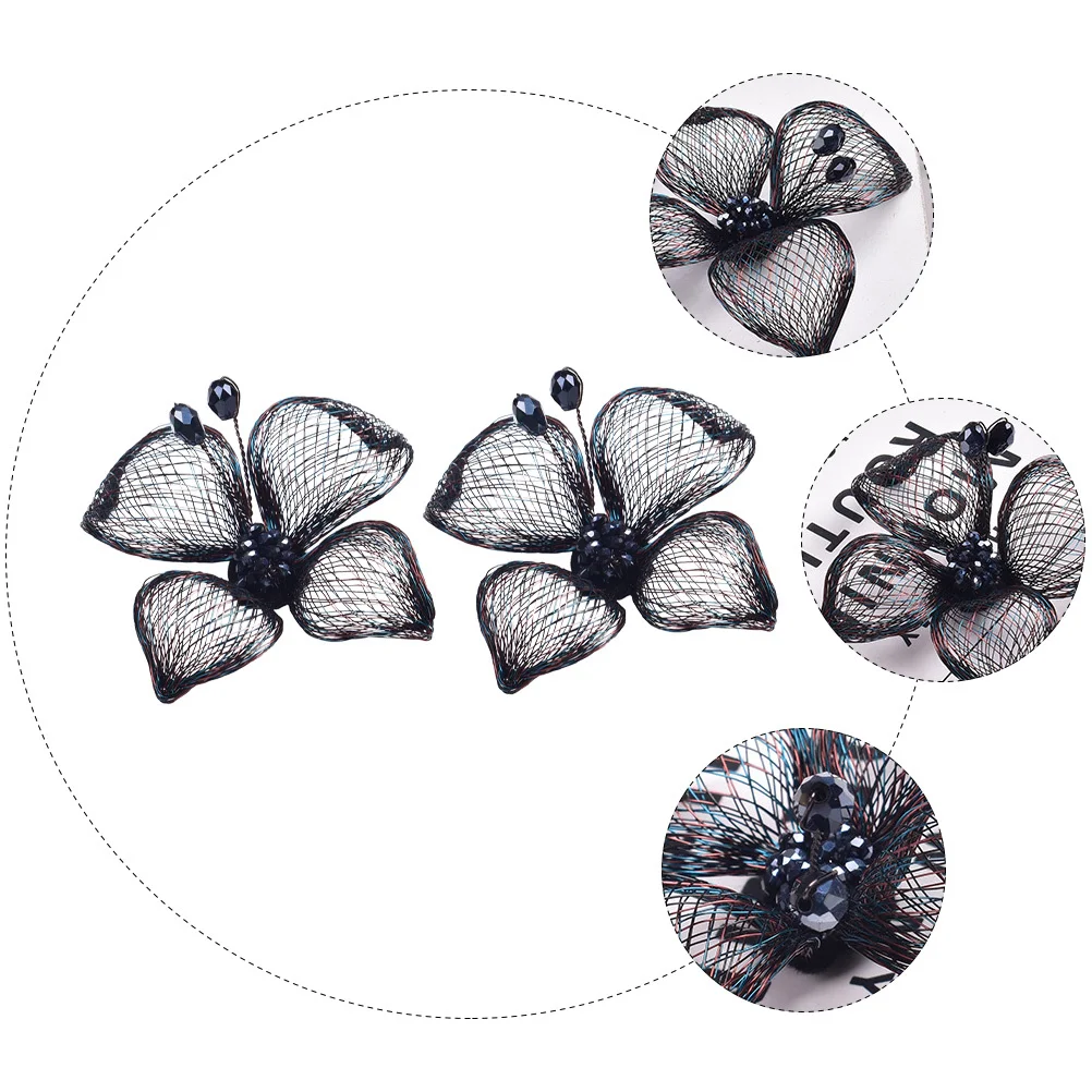 1Pair Metal Shoe Buckles Butterfly Flower Design High Heels Accessories Shoes Decorations Reusable Copper Wire