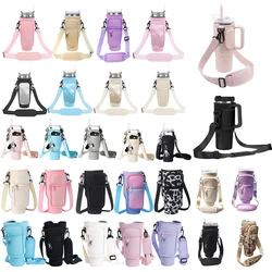 40OZ Neoprene Water Bottle Carrier Bag For Stanley Quencher Cup Sleeve Adjustable Shoulder Strap Non-slip Insulated Mug Cover