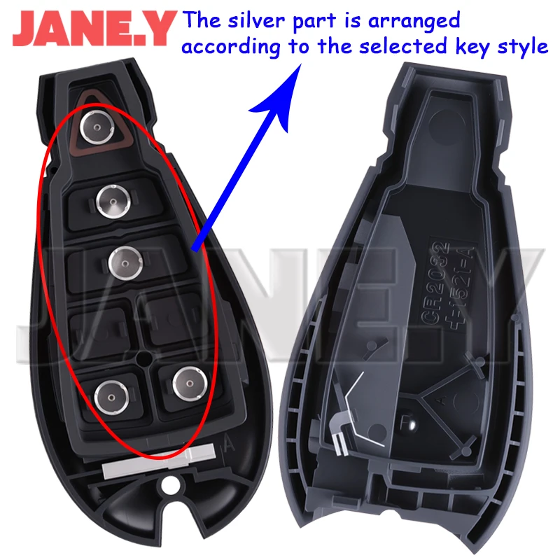 1YZ-C01C مفتاح السيارة عن بعد لكرايسلر تاون آند كونتري جيب جراند شيروكي 300 دودج كارافان مفتاح السيارة ID46 رقاقة 433 ميجا هرتز بدون مفتاح #5