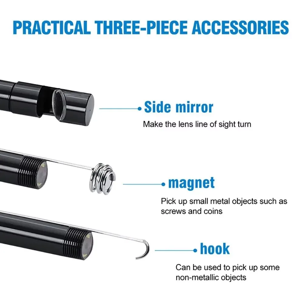 7.0MM USB C Endoscope Camera IP67 Waterproof 6LED Adjustable Borescope Flexible Inspection Camera for Android Phone PC Adjustabl image 5