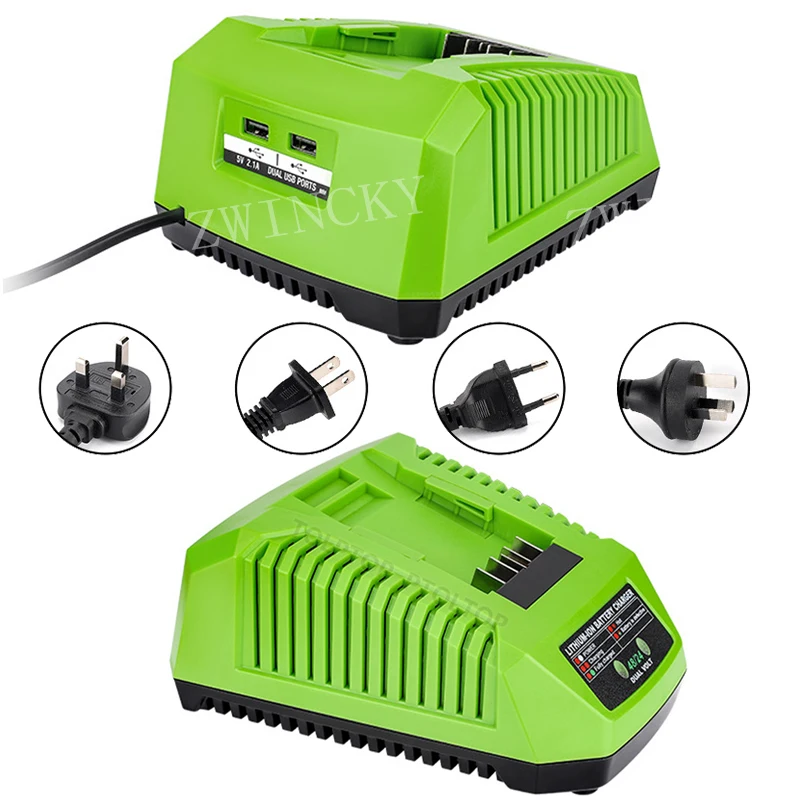 Portable Battery Charger For Greenworks 48/24V Li-ion Battery Charger Electric Tool Drill Saw Battery Charger With USB port