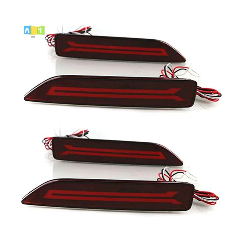 A04E-4PCS For Honda CRV CR-V 2007 2008 2009 Multi-Function LED Rear Bumper Light Rear Fog Lamp Auto Bulb Brake Light