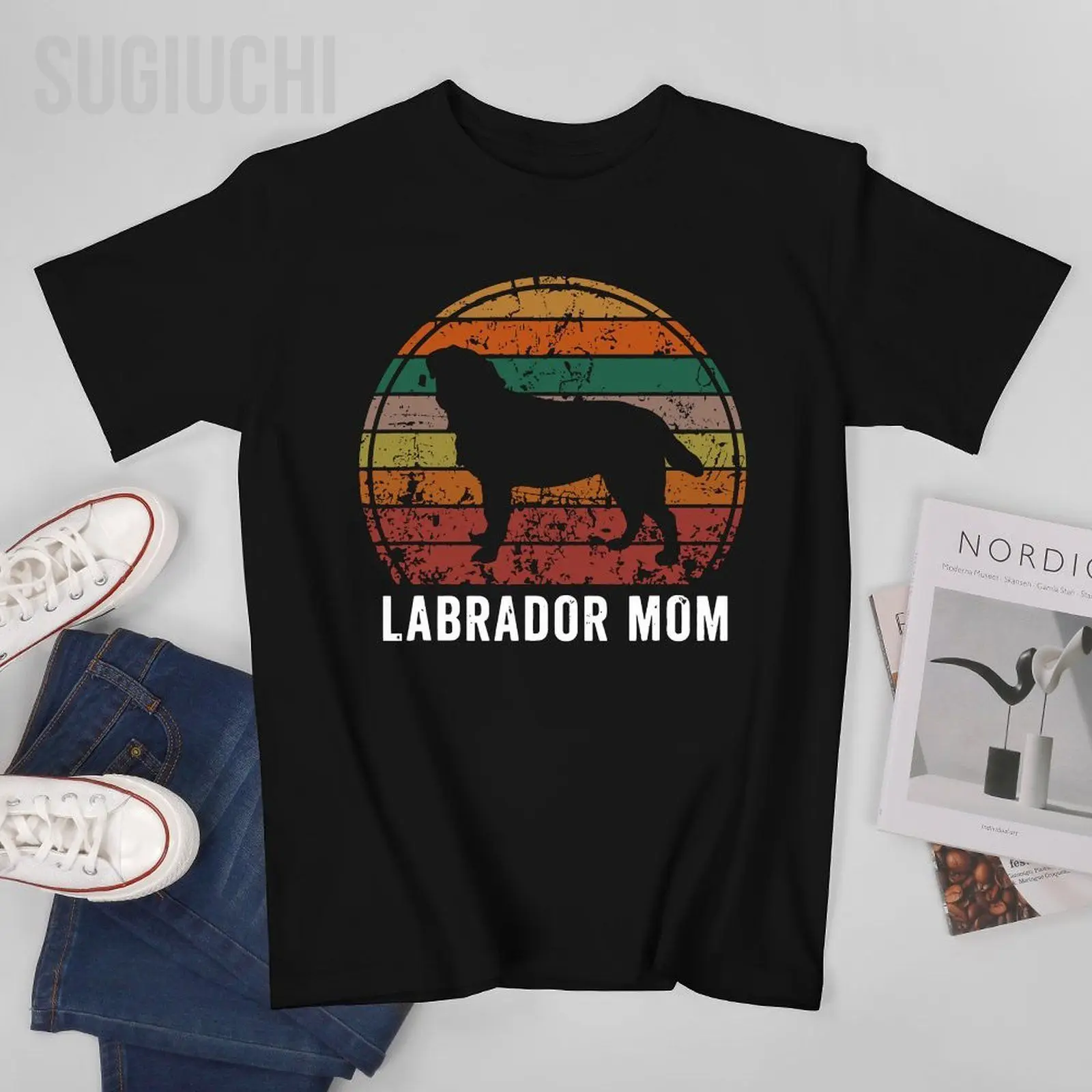 

Мужская футболка Labrador Retriever MOM Dogs LAB, футболки с круглым вырезом, короткая футболка из 100% хлопка для женщин и мальчиков, унисекс, всесезонные