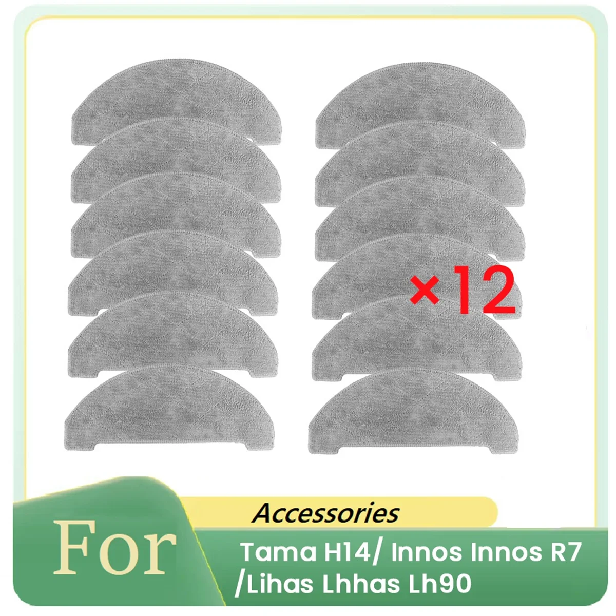 12 Pcs Cleaning Rag for H14/ Innos Innos R7/Lihas Lhhas Lh90 Robot Vacuum Cleaner Parts