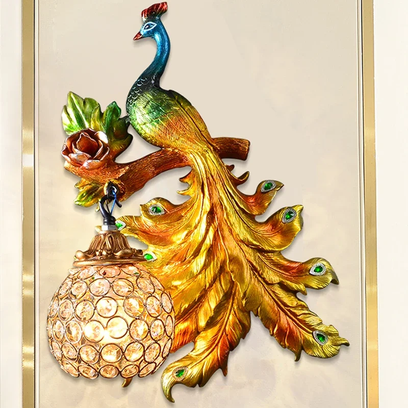 Art Gold Peacock Wall Light Bird Lamp Wall Sconces Nordic Modern Lighting Fixtures Home Decor Living Room Bedroom Lamp Luminaire