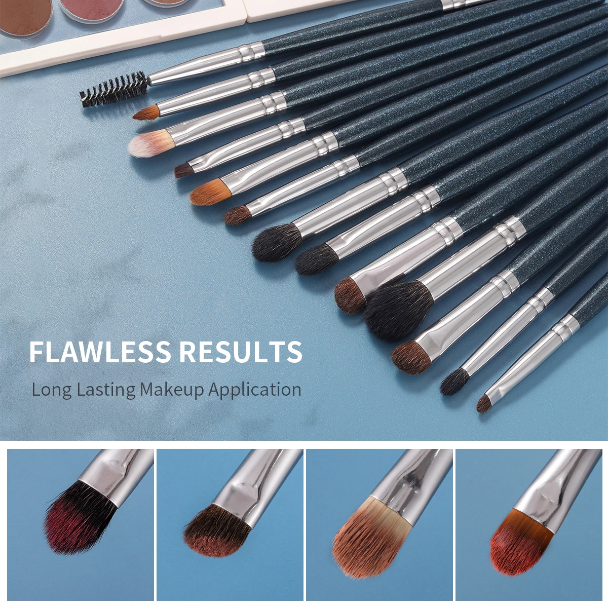 OVW 13pcs Eye Blending Brush Eyeshadow Flat Liner Smudge sopracciglio Blending Concealer kit di strumenti naturali-sintetici Brochas