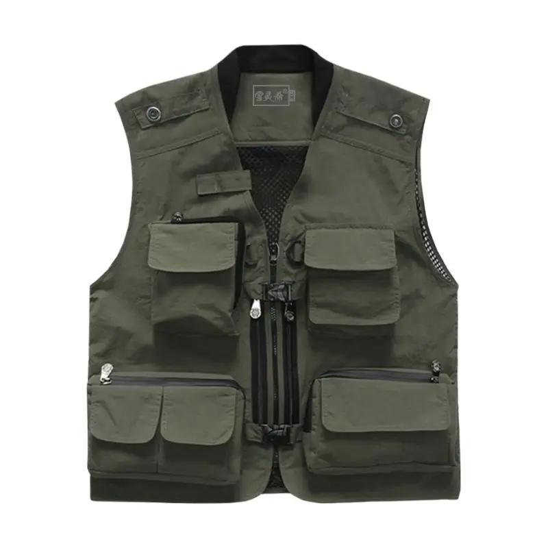 Multifunctional vest for travel photography, waterproof and multi-pocket, supports custom letter printing and LOGO