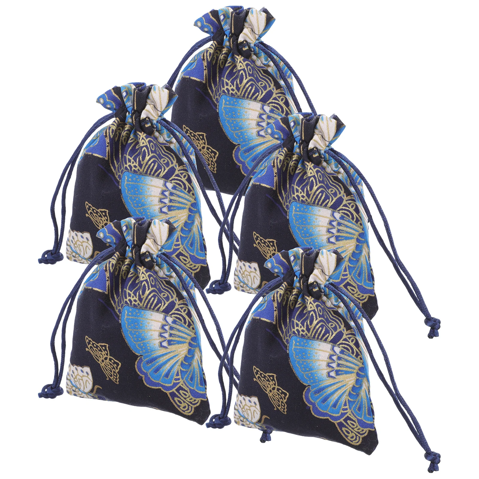 5Pcs Jewelry Gift Bags Drawstring Small Pouches for Makeup Brush Storage Wedding Party Candy Favor Drawstring Bags