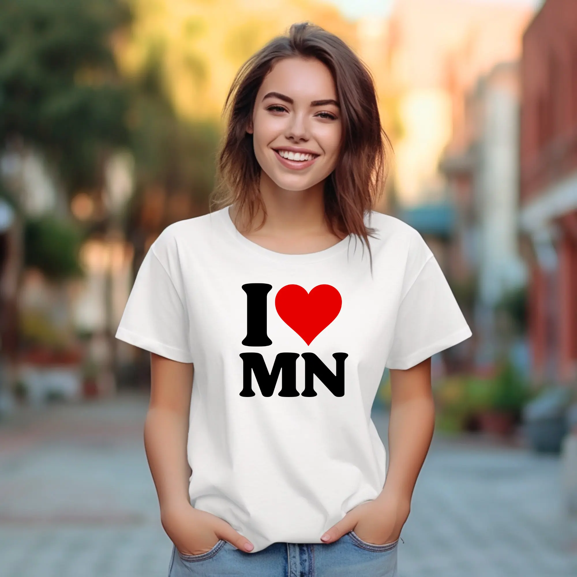 I Love Mn Heart T Shirt Minnesota Symbol Top Land Of 10K Lakes Souvenir Tourist Pride