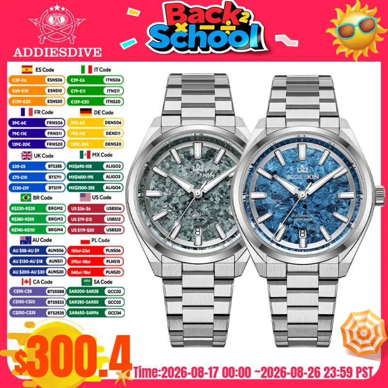 Body Jewelry Titanium - ساعة AddiesKIN K006 للرجال بزجاج الياقوت