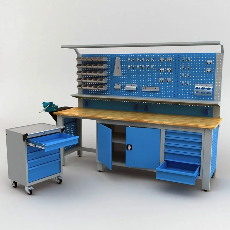 Heavy duty combination tool cabinet, workstation multi-function mobile auto repair console thickened tool cart