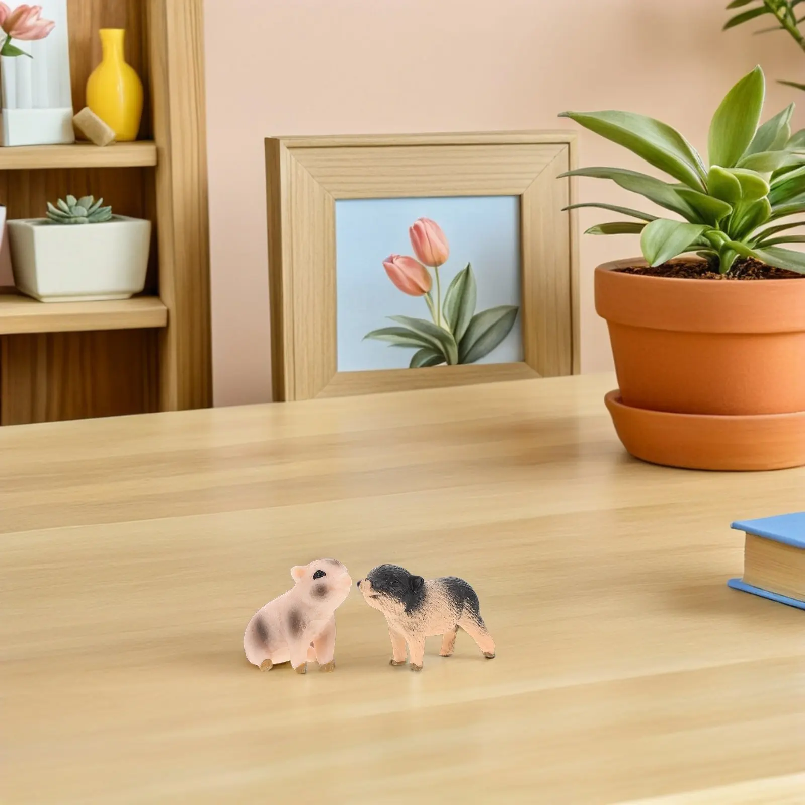 6Pcs Realistic Pig Simulation Detailed Set Educational Play Farm Animal Miniatures Fairy Garden Terrarium Decoration