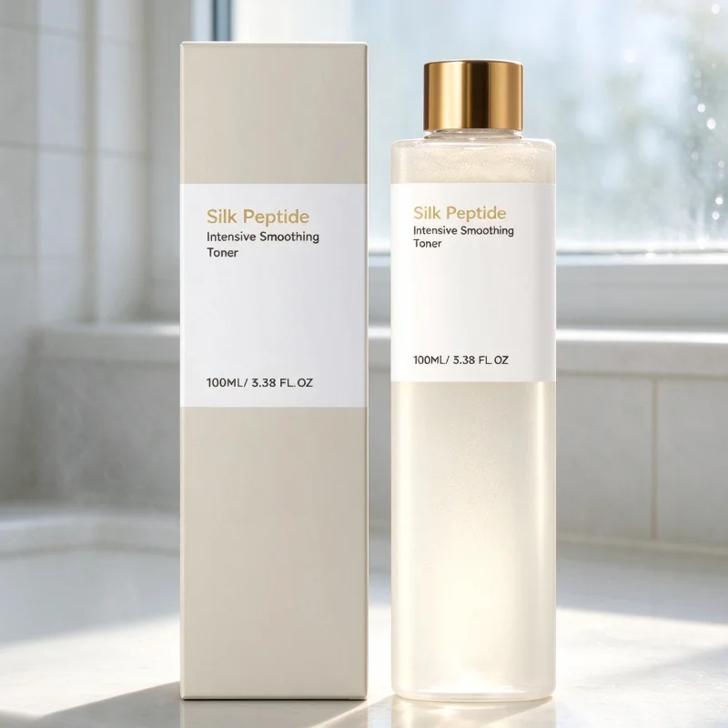 Refreshing Hydrolyzed Silk Peptide Facial Toner 100ml Nourish Firm Skin Reduce Fine Lines Dullness Daily Unisex Skincare Product