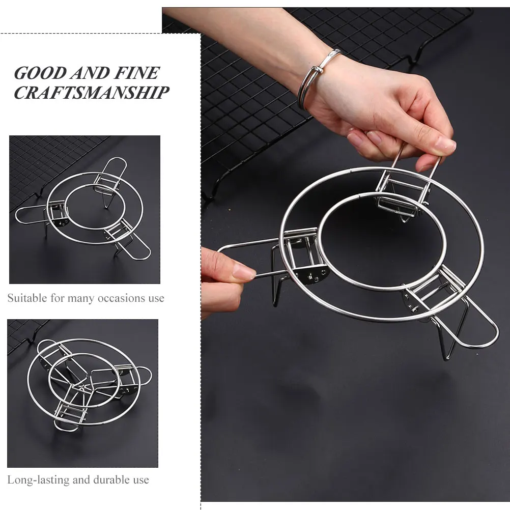 

Stainless Steel Steam Rack Pot Tray Steamer Cooking Cooling Foldable for Pots Round