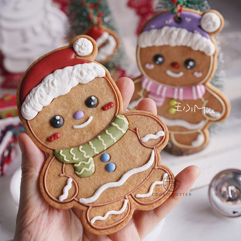 1Pc 9.8x13.3cm Extra Large Christmas Gingerbread Man Frostbite Biscuit Mold Fondant Cake Decoration Tools Party Baking