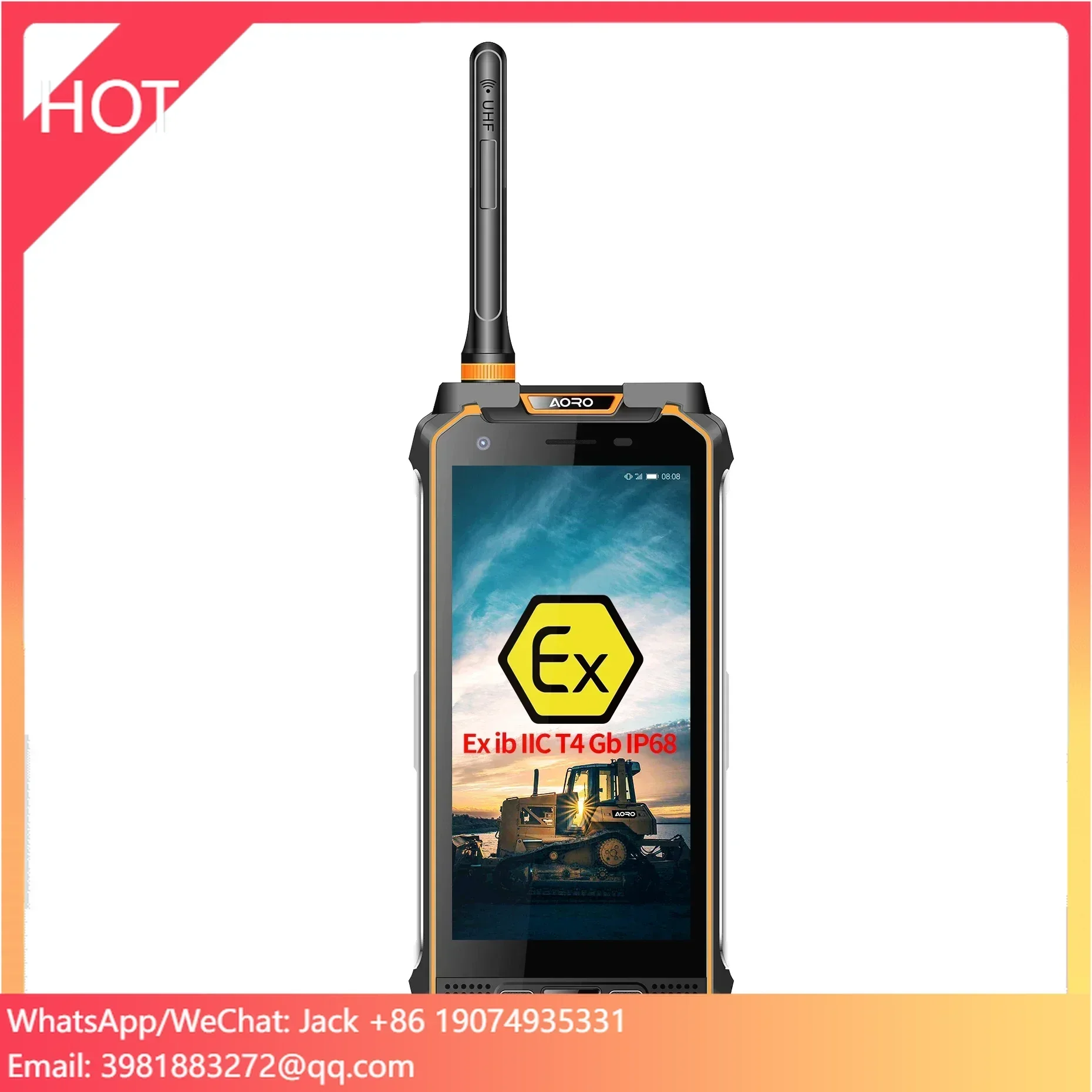 Atex Zone1/Zone 2 Dmr Smartphone 2.4G RFID Gps Otg Handheld Intercom Smart Device Digital Assistant Walkie Talkie Rugged Phone