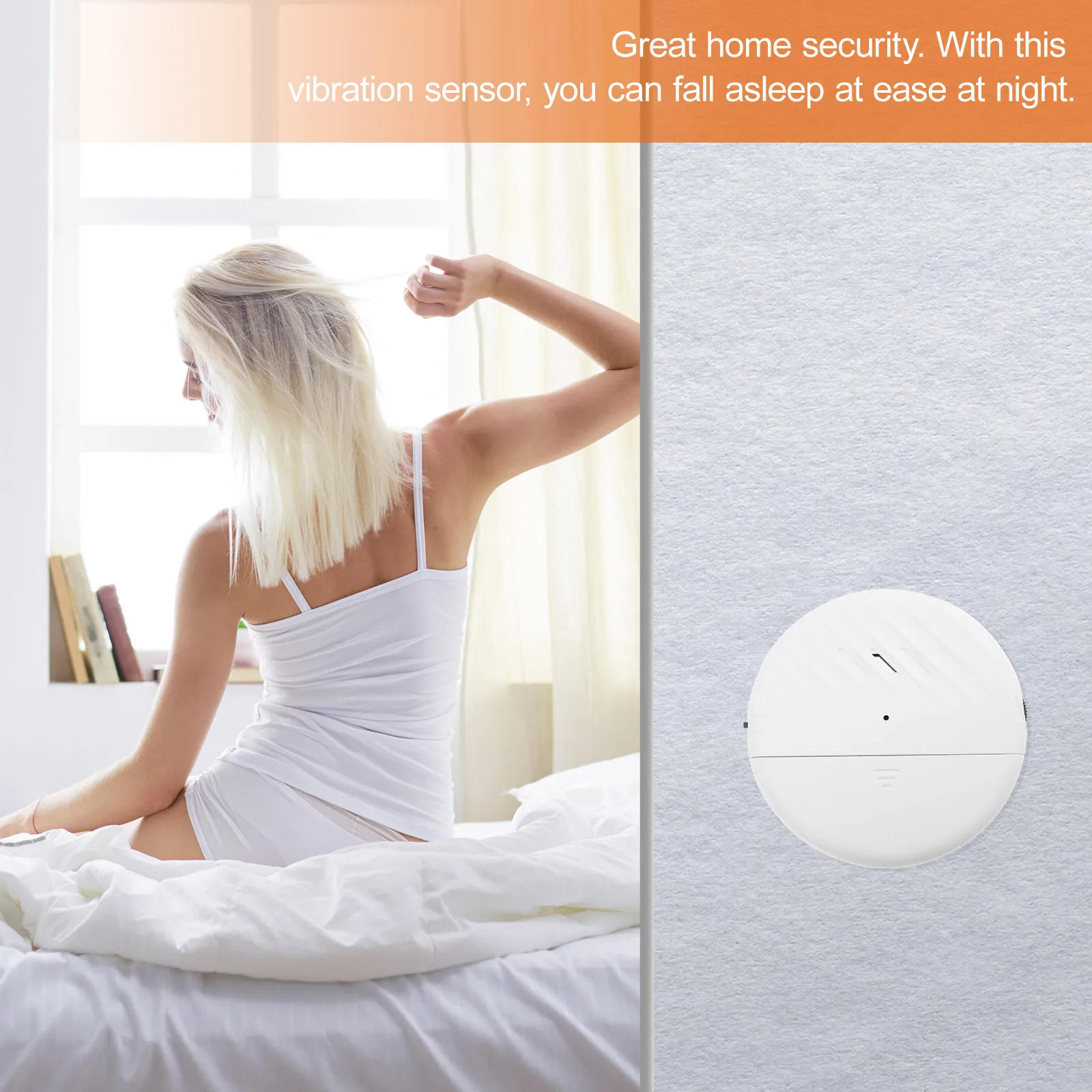 

1 шт. – Сигнализация для дверей и окон от взлома, 125 дБ, ультратонкий пластиковый датчик вибрации, оповещение о вибрации, домашняя безопасность