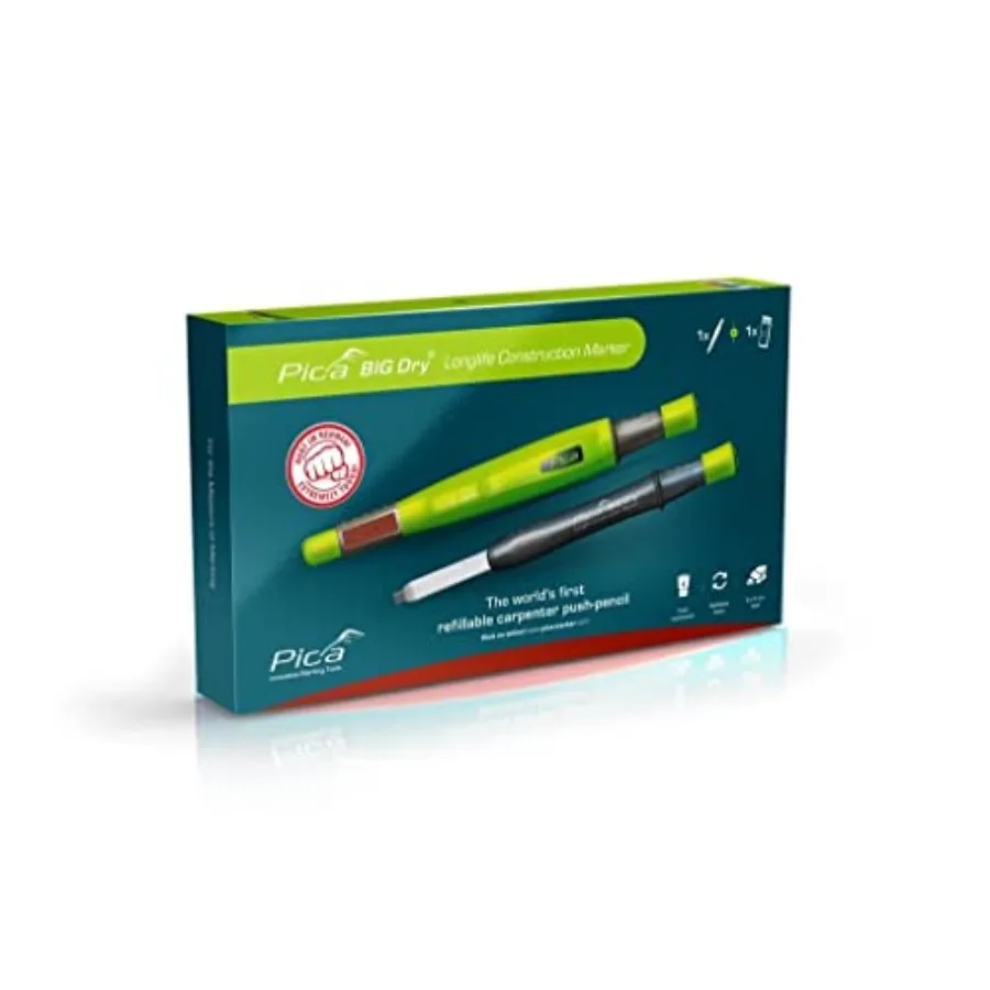 

Маркер для глубоких отверстий Value Box Pen Big Dry, 1 сменный стержень, водорастворимый, красный и белый, в практичной упаковке-подушечке, набор из 2 штук, 1 шт.