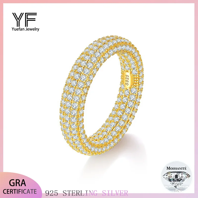 

S925 Серебряное кольцо в стиле хип-хоп с муассанитом 3,35 карата D VVS1, сертифицированное ювелирное изделие в стиле хип-хоп, персонализированные кольца, легкий роскошный подарок