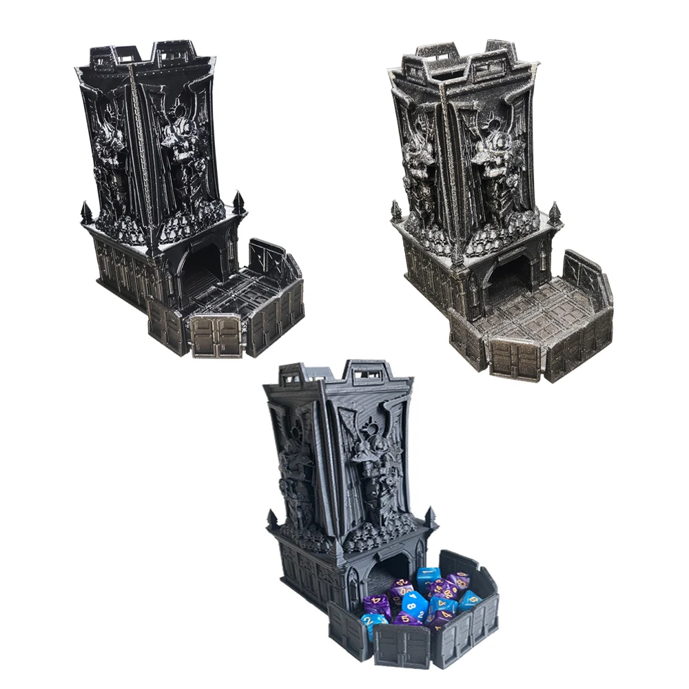 3D Printed God Dice Rolling Castle Tabletop Gaming Tower Dice Tower Tray for DND Board Game D&D RPG Best Gift for Friend