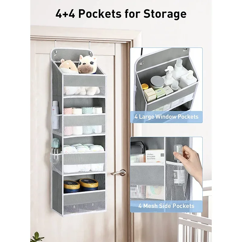 

4-layer Behind the Door Storage Hanging Bag Wall Mounted Closet Organizer Multi-functional Storage Hanging Bag Home Storage Bag