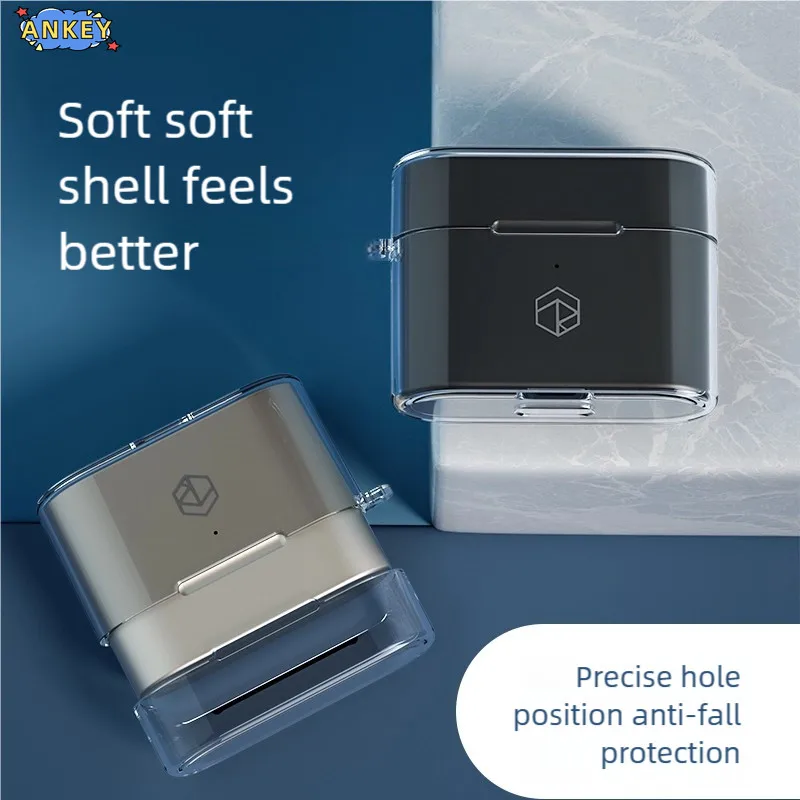 for ROSESELSA Earfree i5 Case Protective Transparent Clear TPU Covers Bluetooth Earphone Shell Portable