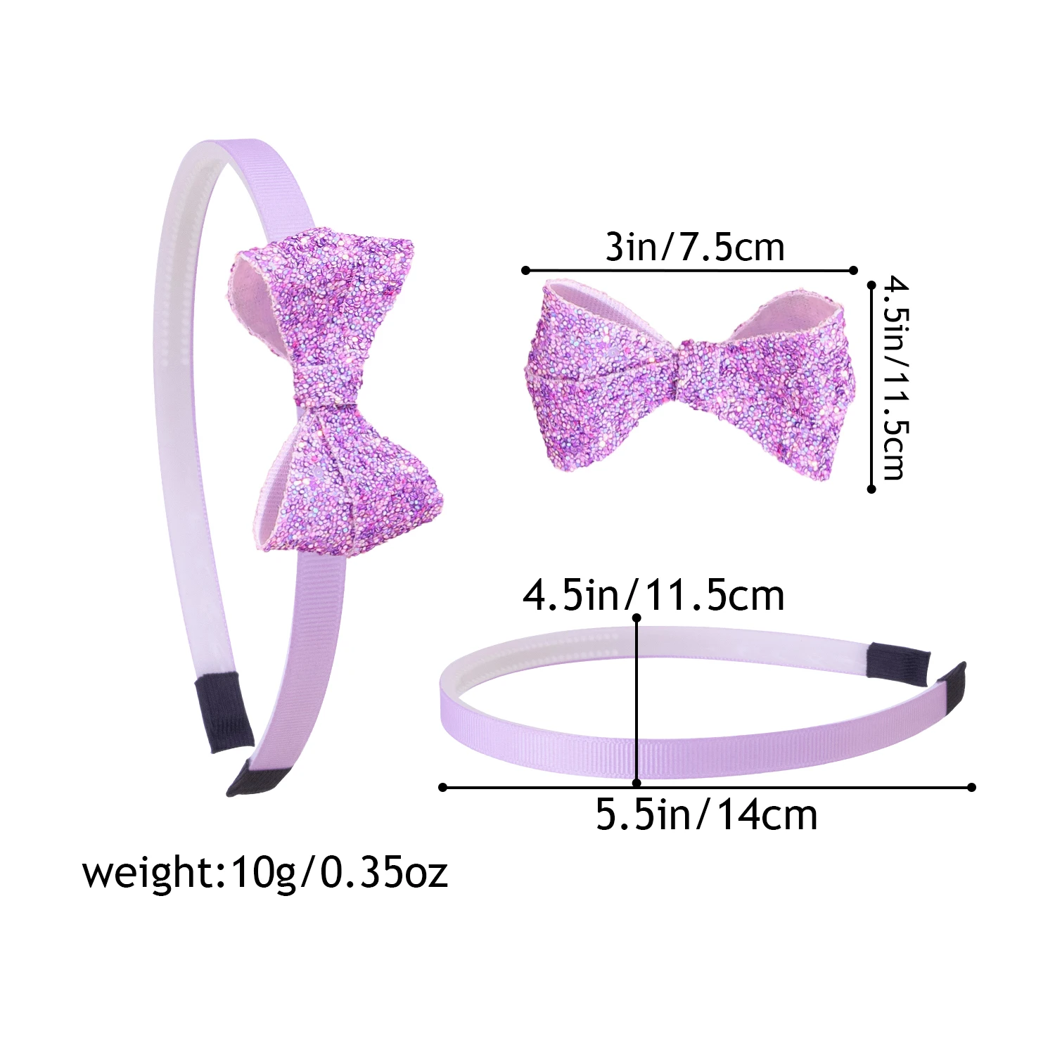 6/12pcs Girls Glitter Hair Bows Headbands for Girls 3inch Sequin Bows Hairbands Kids Hairhoops Children Hair Accessories