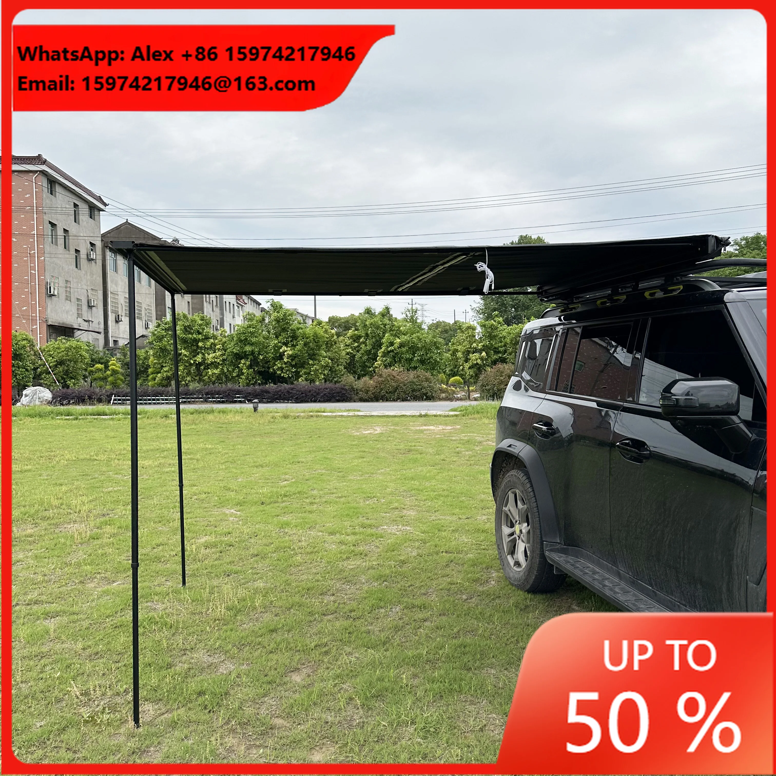 Camping Car Roof 4x4 Accessories Aluminum Auto Vehicle Side Awning Free Standing Retractable Led Light