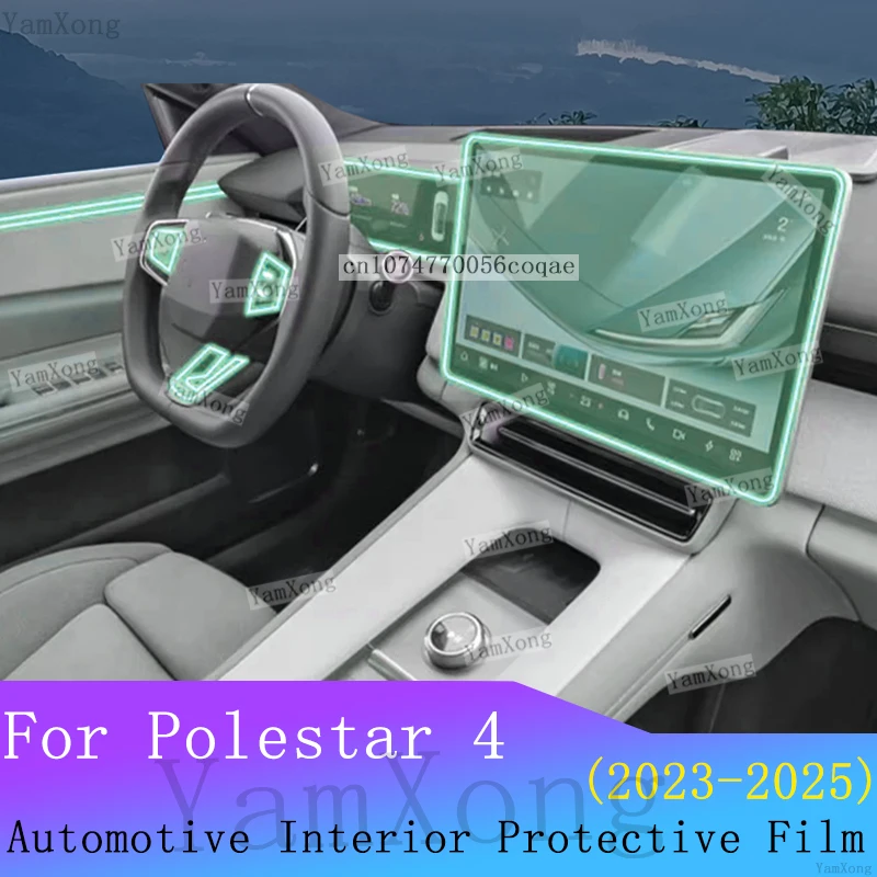 For Polestar 4 Center Console Gear Panel Anti-scratch interior Protection Film Kit Navigation screen Transparent Sticker Film