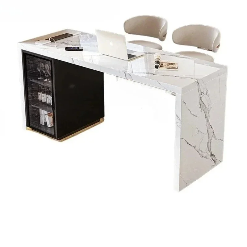 

BXL light luxury rock slab small bar table household living room partition open kitchen integrated