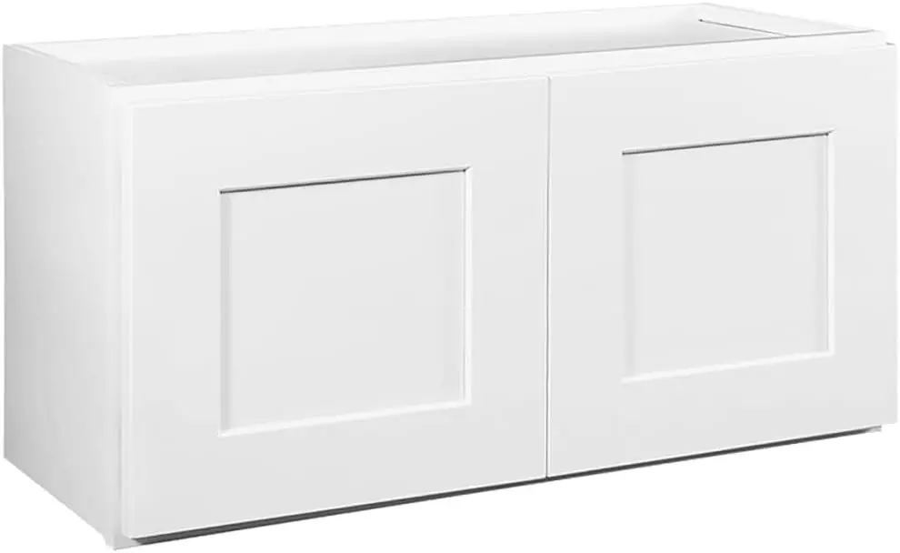 

30 Inch Wall Mounted Kitchen Cabinet with Soft Close Doors, Solid Wood Bridge Cabinet 15H x 30W