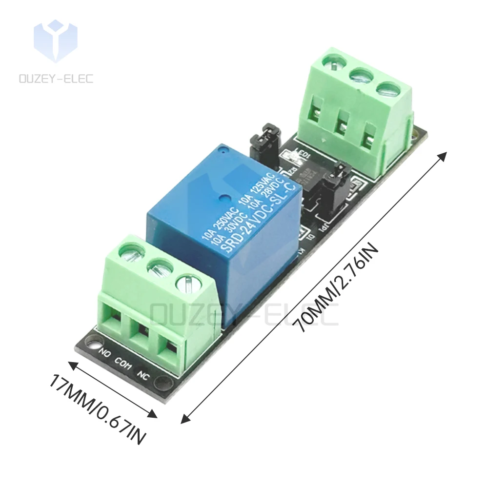 5PCS 3V 5V 12V 24V 1 Channel High Level Driver Relay Module Optocoupler Isolated Drive Control Board for Arduino SRD-DC03V-SL-C