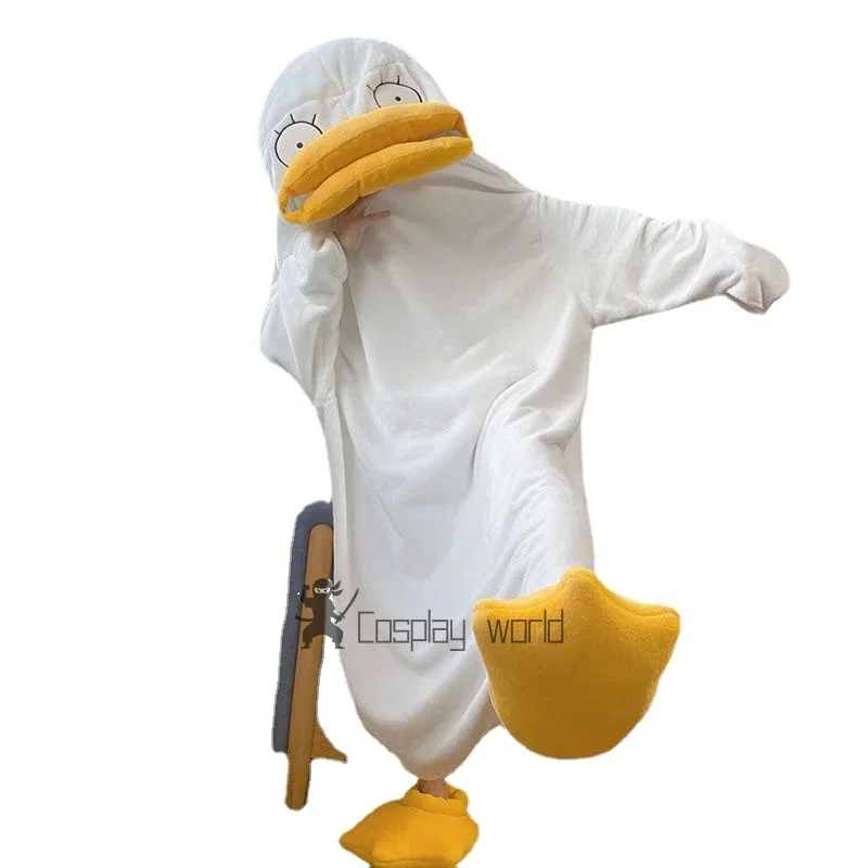 

Забавный костюм для косплея с рисунком утки, длинные пижамы, зимняя домашняя одежда, ночная рубашка, спальный мешок, мягкая фланелевая одежда для сна, одеяло