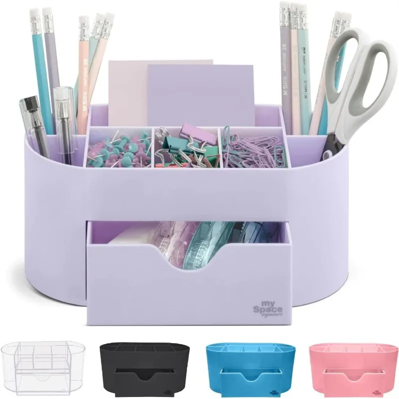 Lavender color desktop organizer for office supplies and desk accessories - pen holder for rooms college dorms homeschool