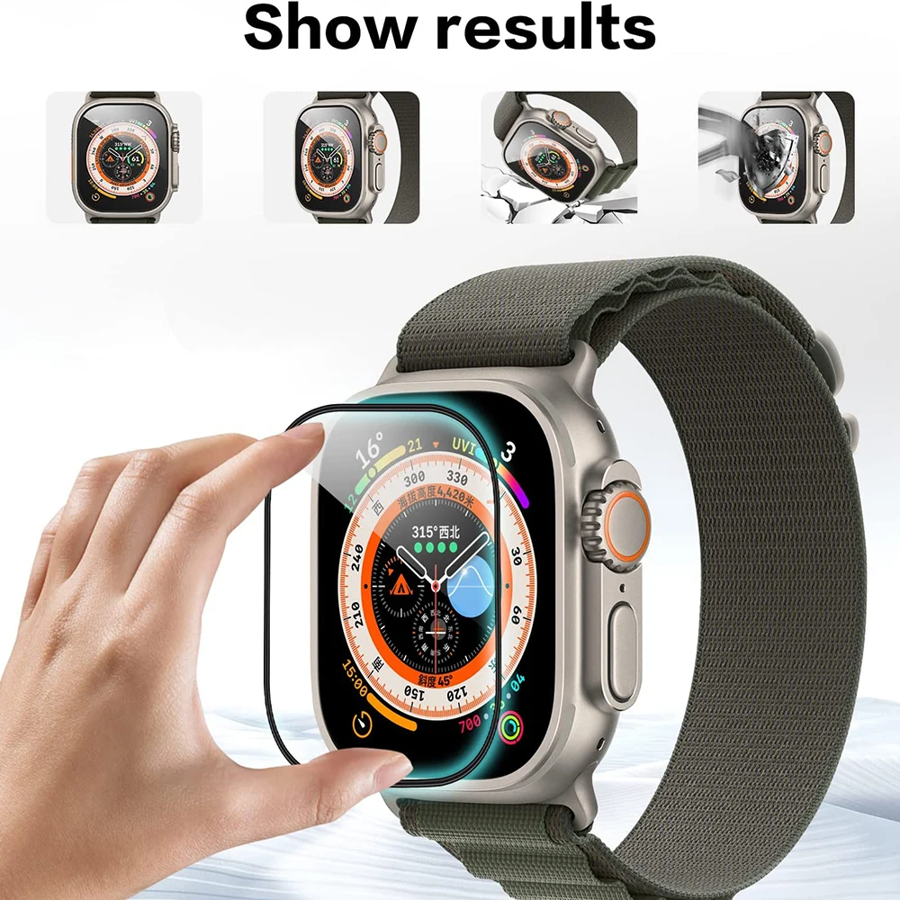 Vetro temperato per Apple Watch Ultra 49mm pellicola protettiva per schermo intero temperato impermeabile per Smartwatch Iwatch Series 8 Pro 49mm