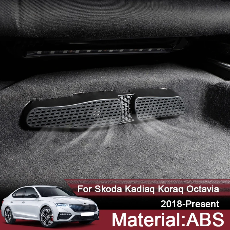 

2PCS For Skoda Kadiaq Koraq Kamiq Superb Octavia 2018-Present Car Air Outlet Under Seat Cover Frame Protective Sticker Accessory