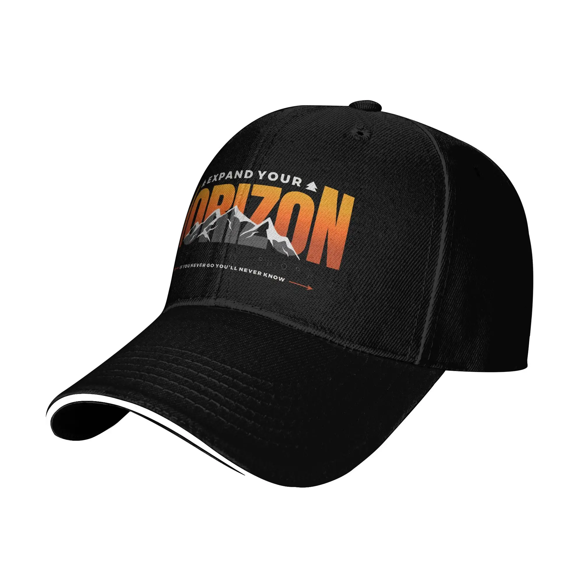 Expand Your Horizon Mountains Sandwich Baseball Caps All Seasons Exploring Snapback Hat Men Women Outdoor Adjustable Adult