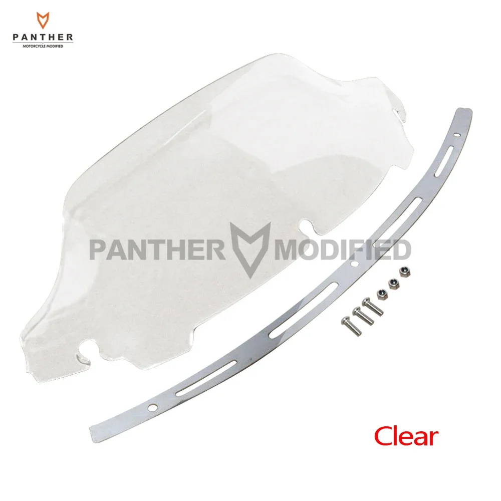 

7" Smoke Motorcycle Wave Windshield Windscreen Slotted Stock Batwing Trim Kit case for Harley Touring FLHT FLHX 2014-up