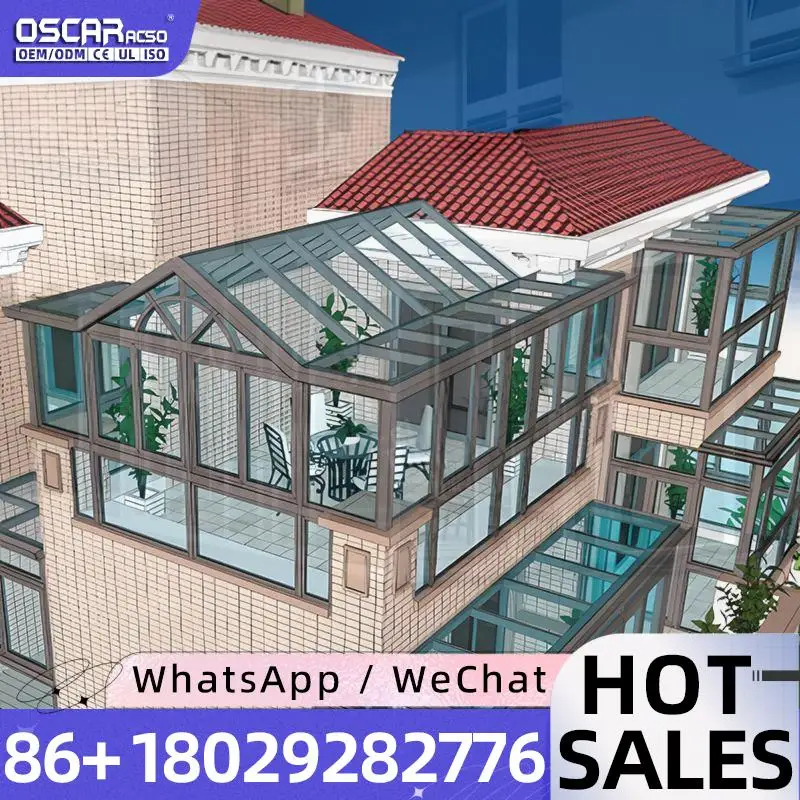 Folding Retractable Sunroom Gazebo Customizable Easily Assembled Lightweight Rust Proof Powder Coated for Garden Backyard Patio