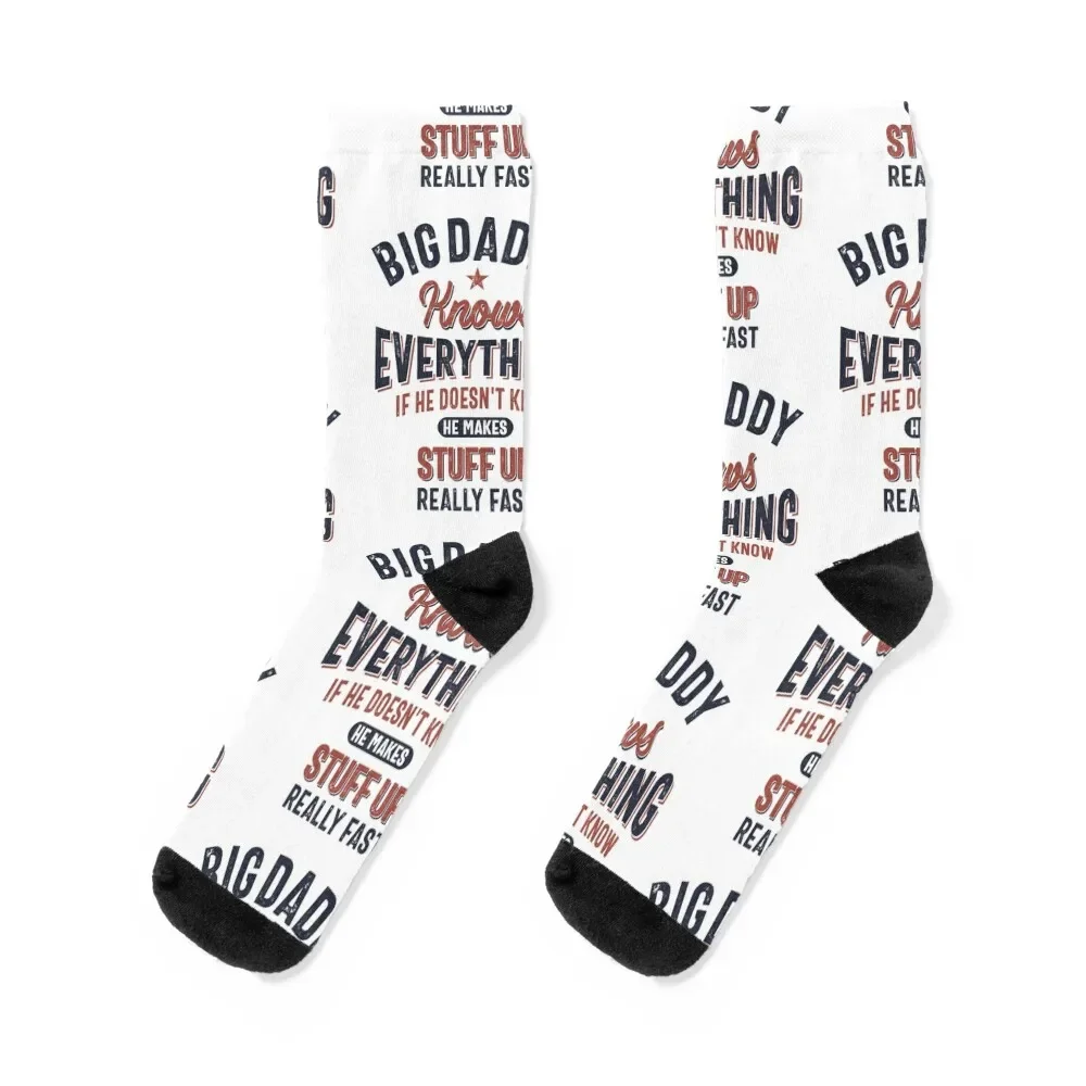 

Big Daddy Knows Everything Father Grandpa Gift Socks hiphop christmas gifts Soccer Socks Ladies Men's