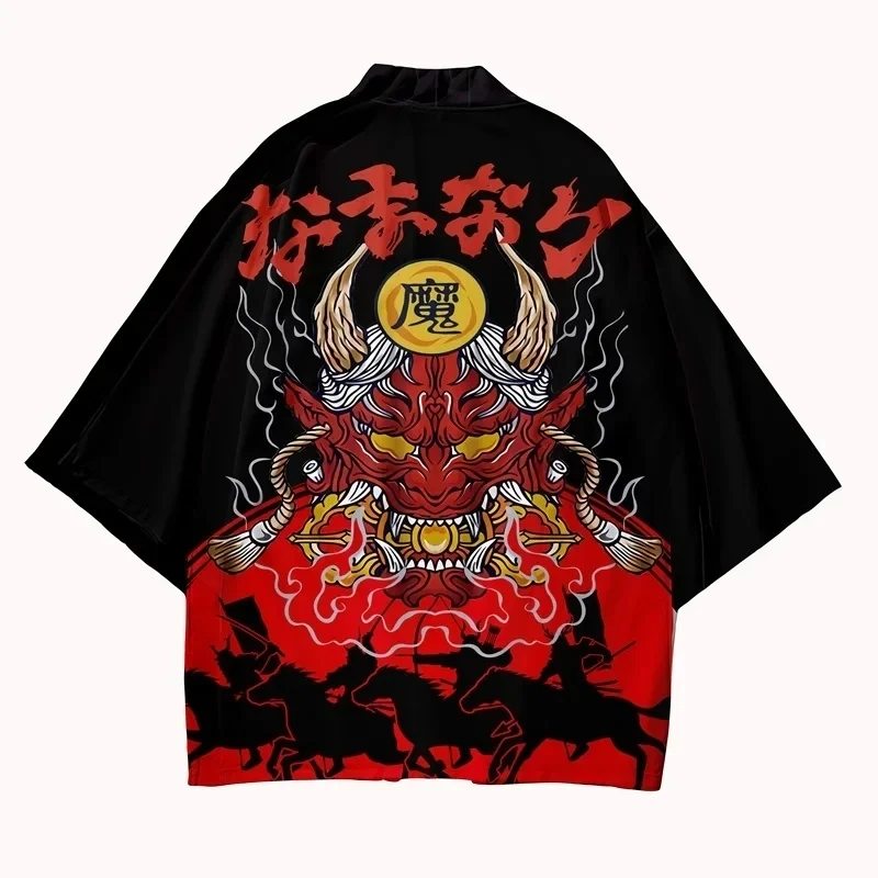 Japońskie tradycyjne kimono samurajskie Lato Mężczyźni i kobiety Japonia Harakuju Kardigan Yukata Moda Unisex Anime Streetwear Haori