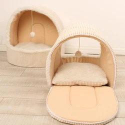 Warm Dog Bed Tent Autumn Winter Teddy Pet Small Dogs House Cat Bag Soft Bed Small Dog Mat Cotton Pet Puppy's Kennel Nest