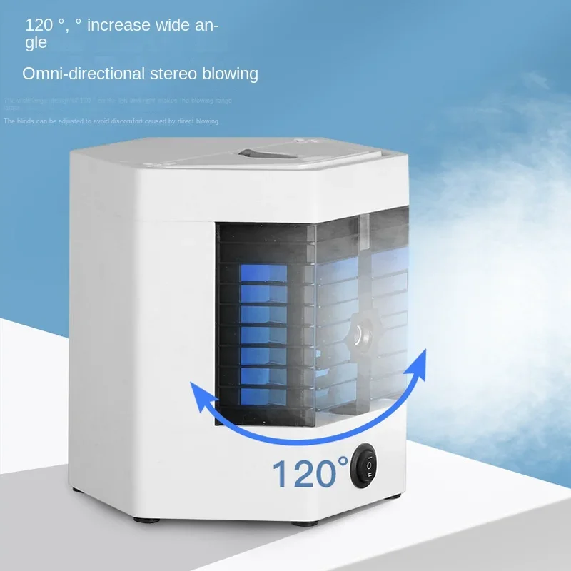 Desktop Air Cooler, Spray Umidificação e Refrigeração, Portátil e Compacto Ventilador Elétrico, 5ª Geração