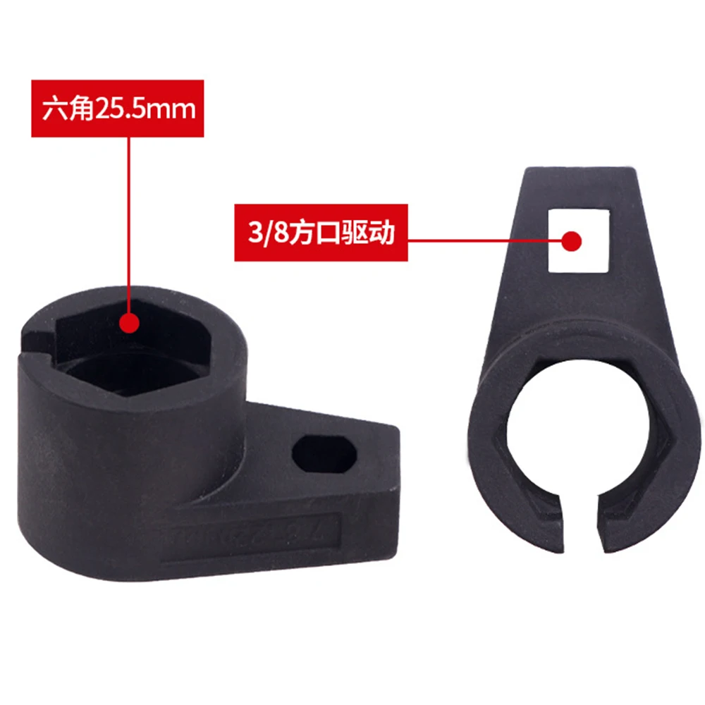 1 Pcs Automotive Oxygen Sensor Socket Disassembly Wrench Tool with Oxygen Sensor Socket 22mm Special Tool Black Metal Automotive