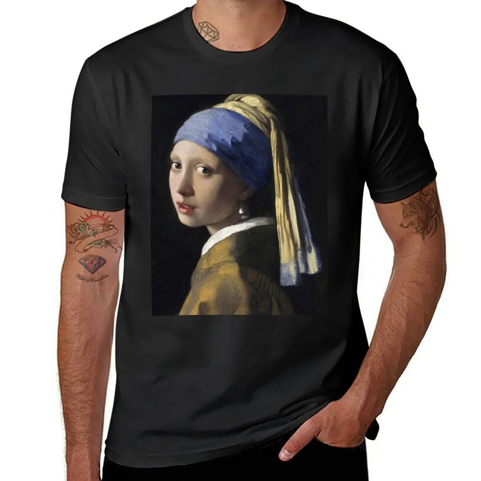 The Girl With The Pearl Earring T-Shirt for a boy blacks workout shirts for men