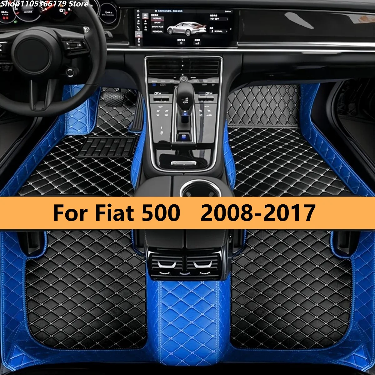 

Custom Leather Car Floor Mat For Fiat 500 2008 2009 2010 2011 2012 2013 2014 2015 2016 2017 Anti-dirt Pad Carpets Leather Mat