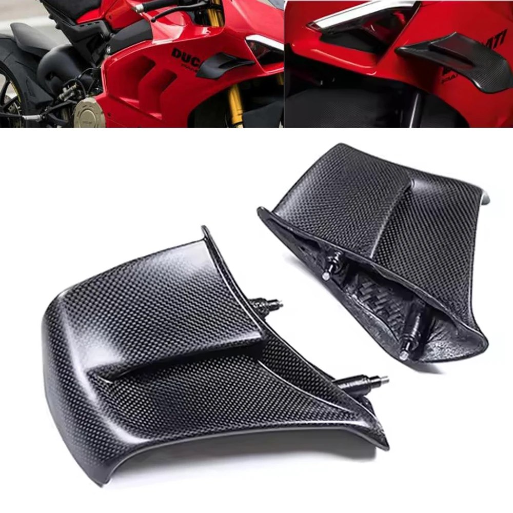 For DUCATI Panigale V4 V4S 2025 Accessories Carbon Fiber Winglets Fixed Side Wings Fins Motorcycle Fairing Kits Modified Parts